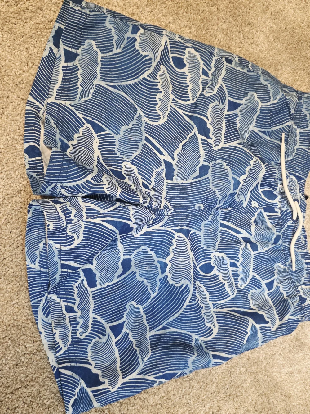 Janie And Jack Boys Blue Wave Swim Trunks Size 10